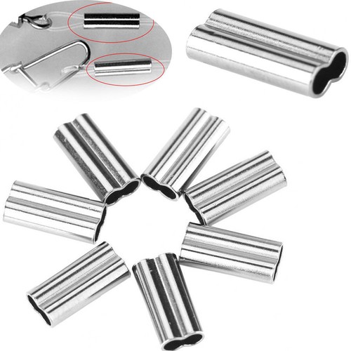 100pcs Double Fishing Sleeves Tube Barrel Copper Crimping Wire Connectors Tackle - Picture 4 of 10