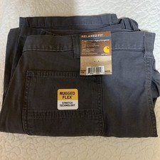 Carhartt Rugged Flex Relaxed Fit Canvas Work Pant Gravel new 