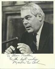 Marlow W. Cook - U.S. Senator Original Autograph 8x10 Signed Photo and Letter