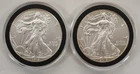 (2) 2012 2013 AMERICAN LIBERTY SILVER EAGLE DOLLAR COINS 1 TROY OZ EA LOT OF 2