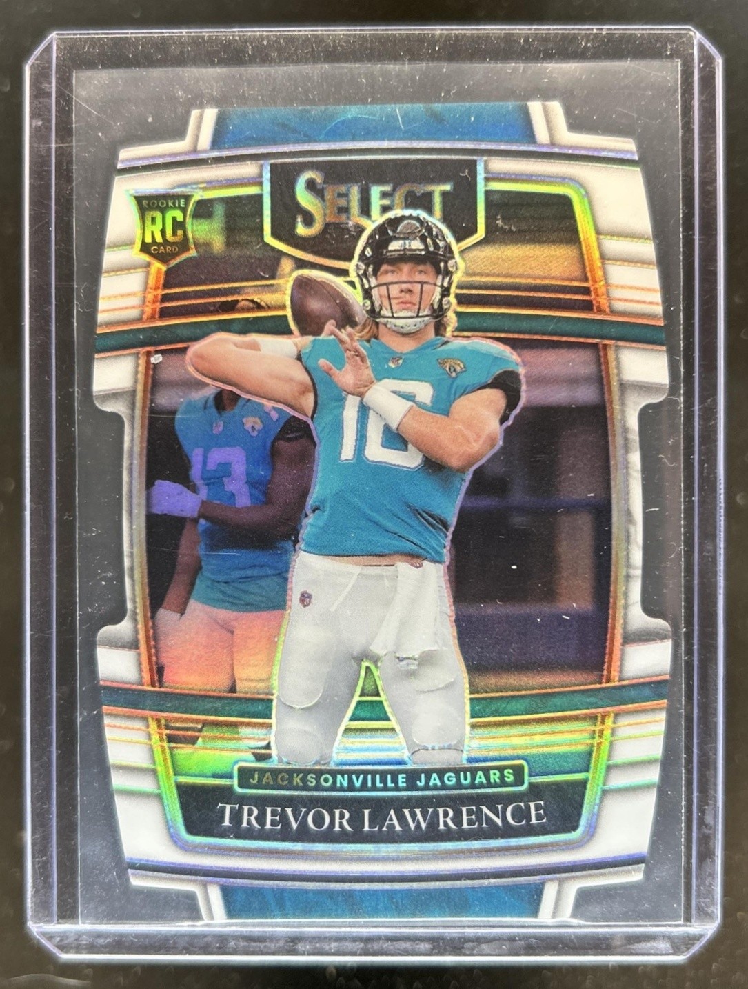 2021 Panini Select Trevor Lawrence RC White Prizm Die Cut Concourse #/99 Jaguars