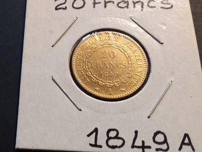 20 FRANCS  . OR  .  GÉNIE  ( II ème RÉPUBLIQUE  ) 1849  A - Photo 1/2