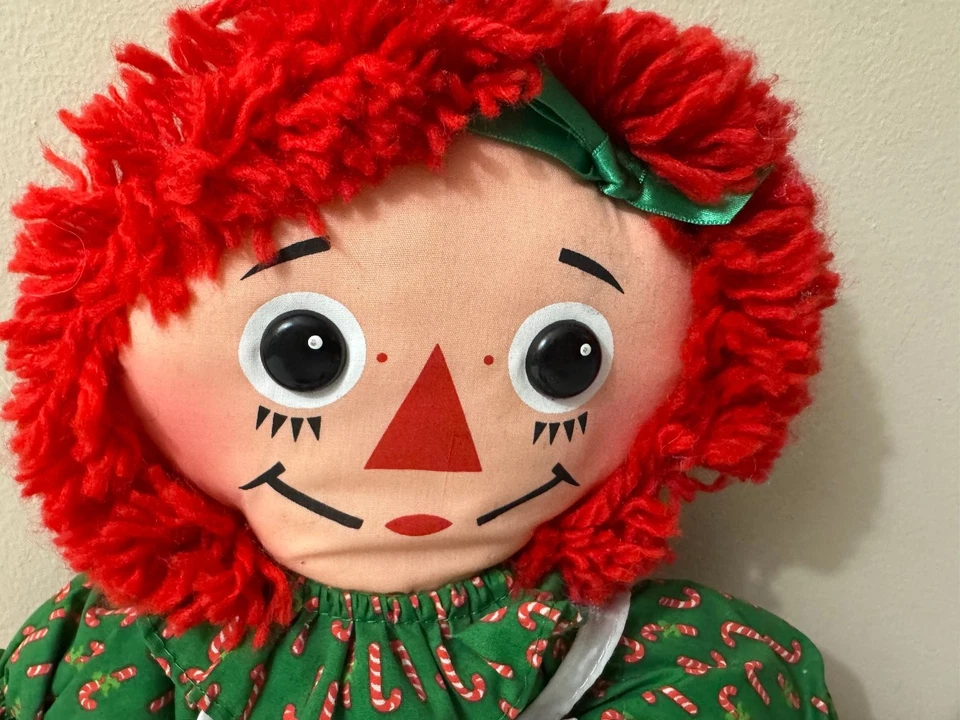 Playskool Raggedy Ann Doll Christmas Candy Cane Dress 17 Inch - Image 2 of 4