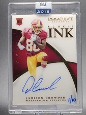 Jamison Crowder 1/10 2018 Panini Honors 2015 Immaculate Rookie RC On Card Auto. rookie card picture