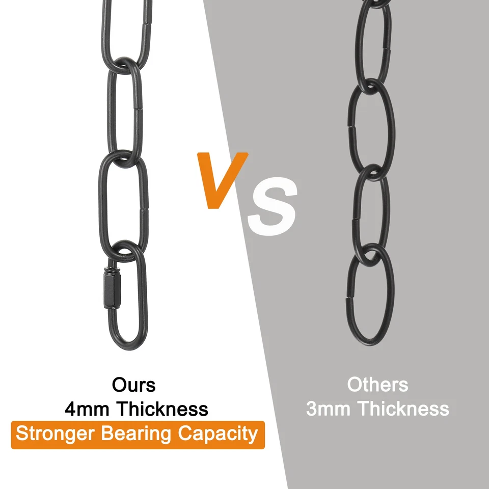 Cadena de iluminación de 15 pies 65 libras para lámpara colgante lámpara lámpara lámpara cadena negra Foto 3 de 4