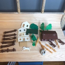 Lot of Vintage Western Plastic Toy, Fair Condition at Best, No Markings Found