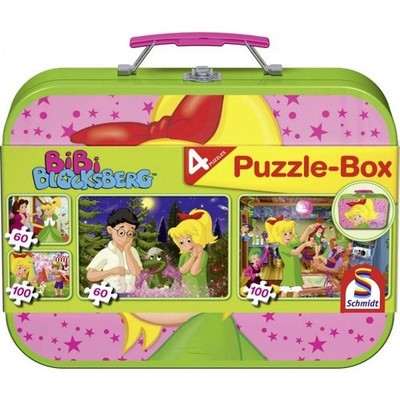 Puzzle Puzzle-Box Bibi Blocksberg 4 Kinderpuzzle Set Koffer Neu