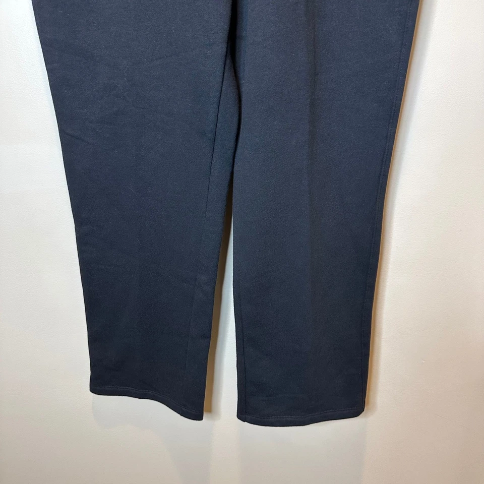 Pantalones deportivos TEK GEAR para mujer de vellón ultrasuave talla grande negros pierna recta Foto 3 de 4