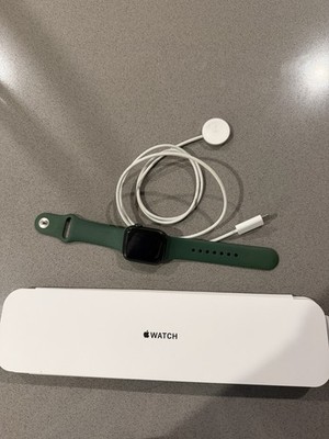 Apple Watch 41mm Black Aluminum Case Green Silicone Band Touch Screen Water-Res 