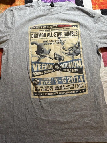 2014 Digimon All-Star Rumble #DigiRumble NYCC Promo T-Shirt Large
