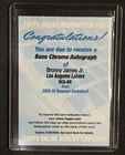 Topps 2025-26 Bowman Chrome Autographs Redemption Bronny James BCA-BR - Lakers