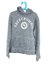abercrombie kids Marled Gray Logo Hooded Swea...
