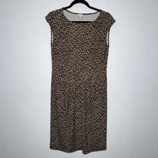 Talbots Women s Leopard Animal Print Sheath Dress Cap Sleeve Size Medium