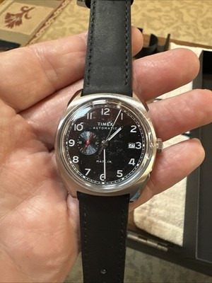 TIMEX Automatic TW2V62100ZV Marlin Black Dial Leather Strap New In Box