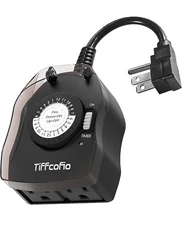 Outdoor Timer Outlet, 24 Hour Mechanical Outdoor Timer for Pool Pump