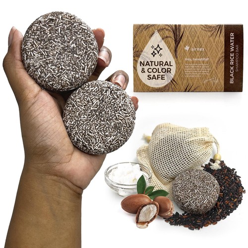 AIRNEX Black Rice Water Shampoo - Fermented Rice Water, Argan Oil & Murumuru ...