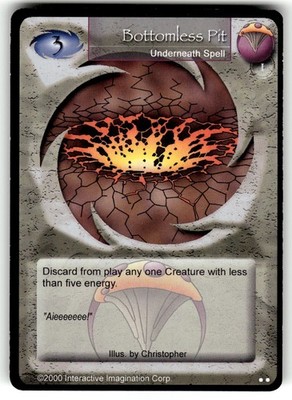 2000 Magi-Nation Unlimited Base Set Card UC Bottomless Pit : Underneath Spell