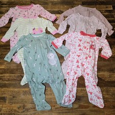 6 Baby Girl 3-6 months Footed Zip Up One Piec...