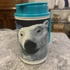 VTG 90's Hot Cold Coffee Travel Mug Whirley Thermo Coca Cola Polar Bear Perkins