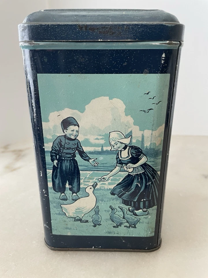Vintage Itens Quality Products Tea Tin Featuring 4 Dutch Pictures - Image 4 of 4