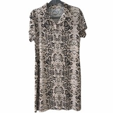 IBKÜL Snake Print Women Medium Snake Pullover Stretchy Dress Beige Black