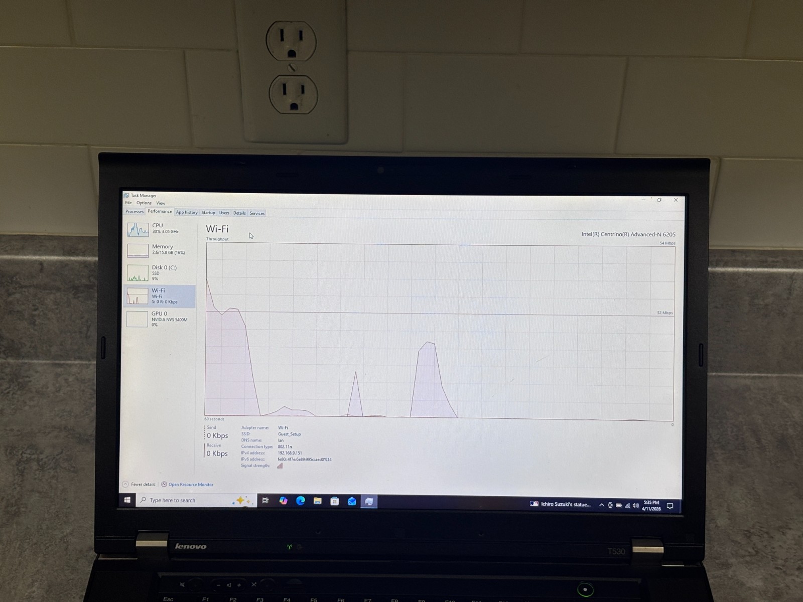 Lenovo ThinkPad T530, 15.6-Inch Laptop, with Intel Core i5 3rd Gen.