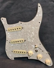 Loaded Aged Pearl SSS for Strat Pickguard W/GM Alnico 5 Premium PUPS and Mods