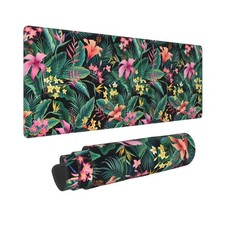 Xl Mouse Pad Gaming, Cute Flower Tropical Leaves Large Mousepad, Long Stitche...