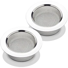 Kitchen Sink Strainer Basket Stainless Steel Mesh Drain Wide Rim 4.5 Inch