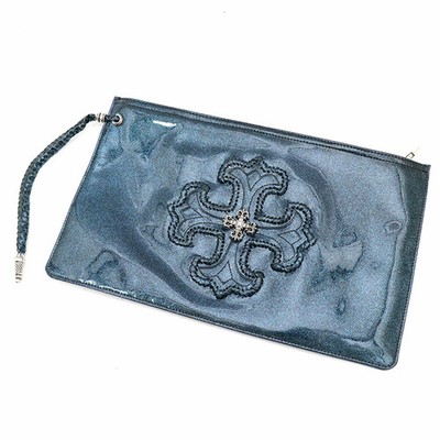 Chrome Hearts Patent Leather Clutch Bag Pouch Filigree Plus