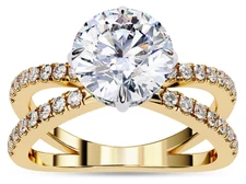 2.25 Ct Round Cut Lab Grown Diamond Split Shank Solitaire Wedding Ring 14K Gold