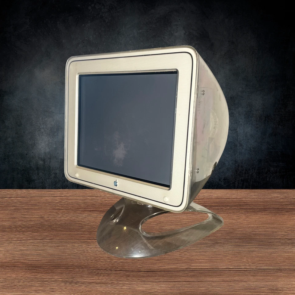 Apple Studio Display Monitor CRT 17" Clear & Blue Vintage Monitor M7768 Tested - Image 4 of 4