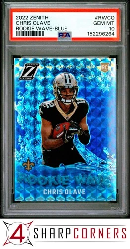 2022 PANINI ZENITH ROOKIE WAVE BLUE PRIZM #RWCO CHRIS OLAVE RC POP 2 PSA 10