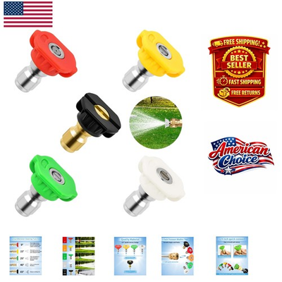 #ad Efficient Cleaning with 5 Pack Adjustable Pressure Washer Nozzles 4500 PSI $12.99