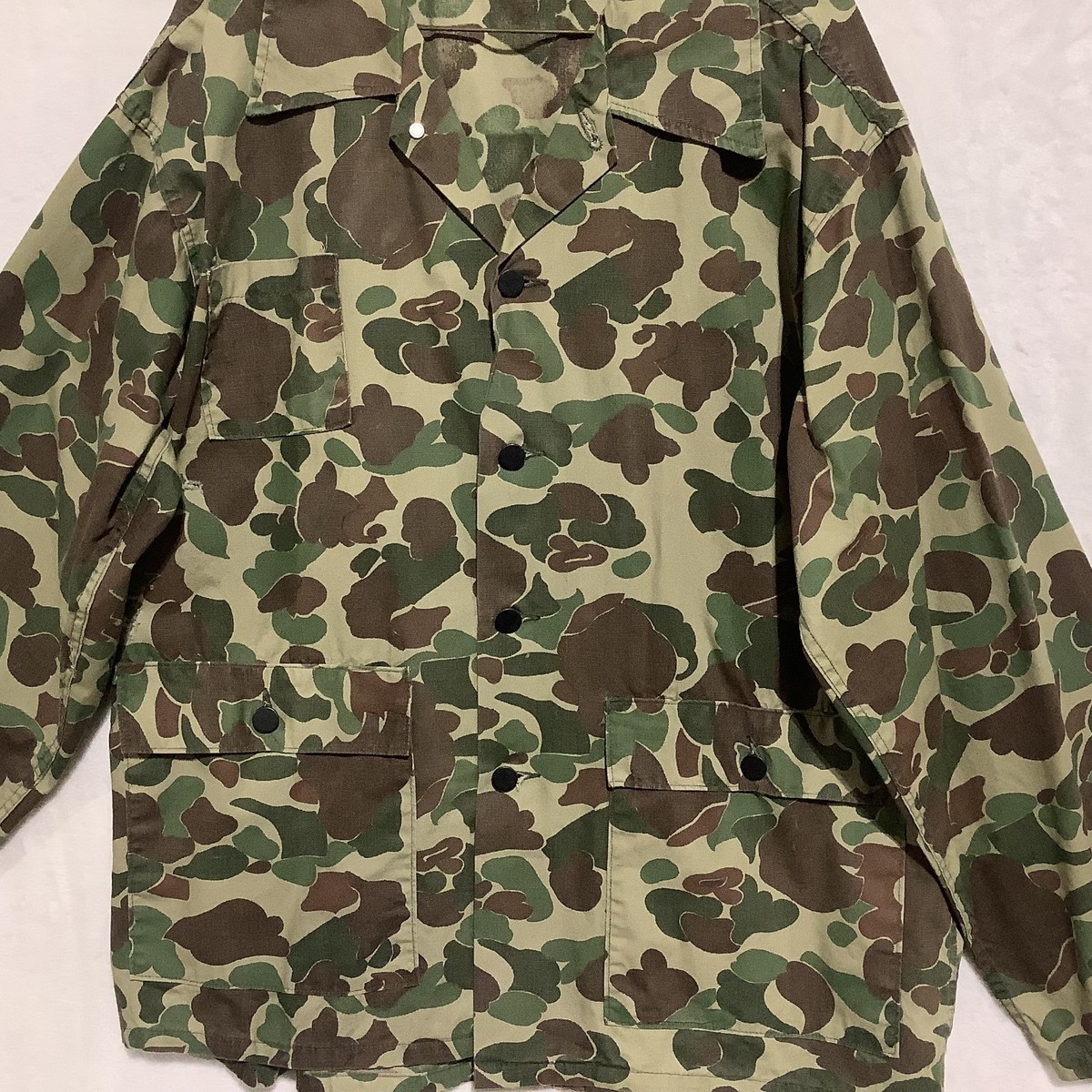 VTG 60s KAMO Frog Skin Duck Camo Hunting Jacket Button Field Shirt