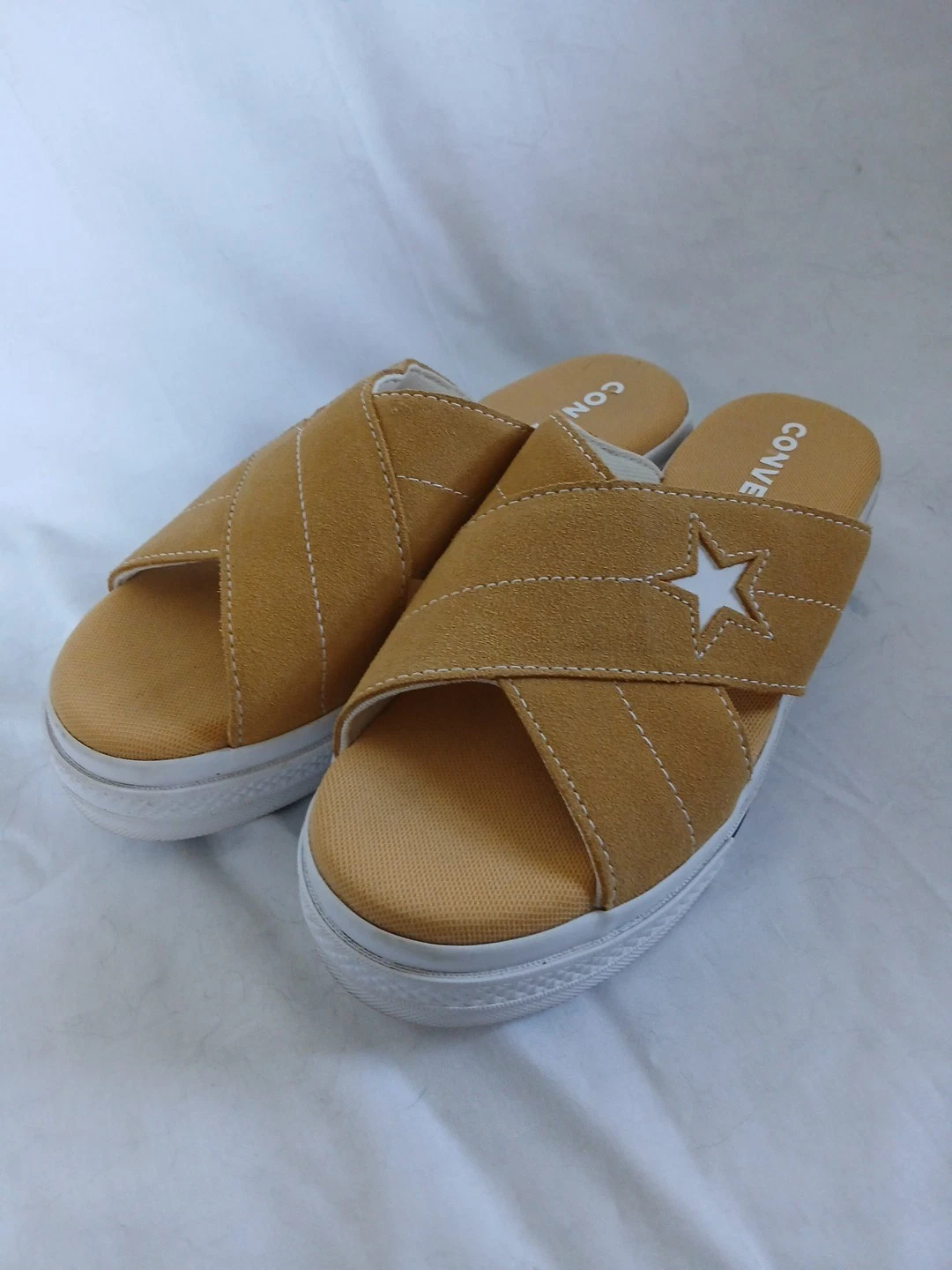 Sandali Converse One Star Platform Slides oro giallo scamosciati donna taglia 7 BELLI