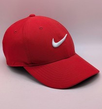 Nike Club Cap Red Dri-Fit S/M Adjustable Baseball Hat Adult Strap Back Swoosh
