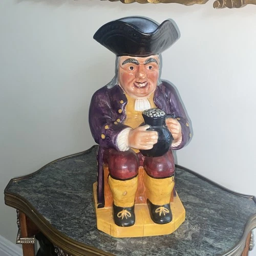19th Century Staffordshire England Art Pottery Toby Mug~ 12 Inches Tall ~