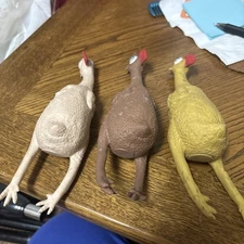 Flickin Chicken Toss Game University Games  Vintage Original Rubber Chicken Lot