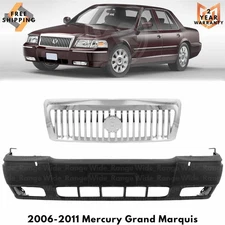 Front Bumper Cover Fascia & Grille Assembly For 2006-2011 Mercury Grand Marquis