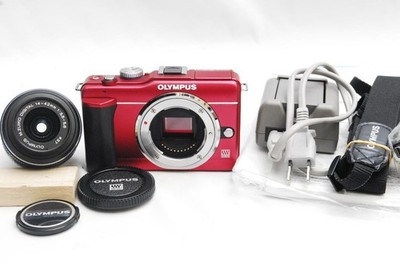 Olympus Pen E-PL1s Red Mirrorless Digital Camera Body w/14-42mm