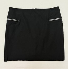EUC I.N.C. International Concepts Black Mini Skirt Size 14 Lined Zipper Pockets