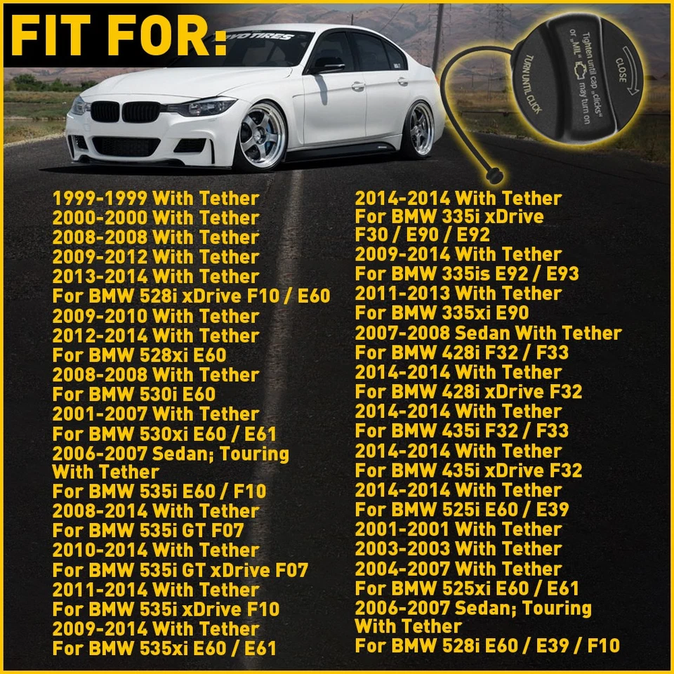 Cubierta de tapa de llenado de tanque de combustible para BMW 328i xDrive F30/F31/E90/E92/E93 2009-2014 Foto 2 de 4