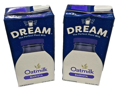Dream Oatmilk Barista 64oz 2 Pack Non Dairy Oat Milk 128oz Total