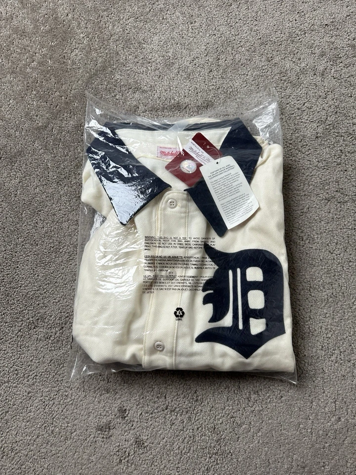 NUEVA Jersey Mitchell & Ness Cooperstown Detroit Tigers Ty Cobb 1909 Crema, Talla M Foto 2 de 4