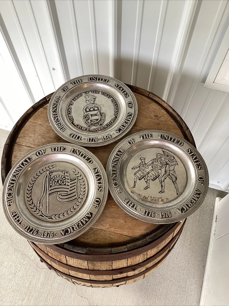 Bicentennial Pewter Plates Indiana Collectible Pewter Metalware