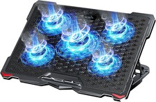 AICHESON Laptop Cooling Pad 5 Fans Up to 17.3 Inch Heavy Notebook Cooler, Blue L