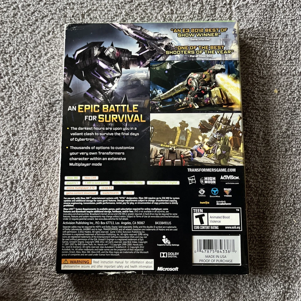 Brand New Transformers-Fall Of Cybertron Xbox 360 - Image 2 of 3