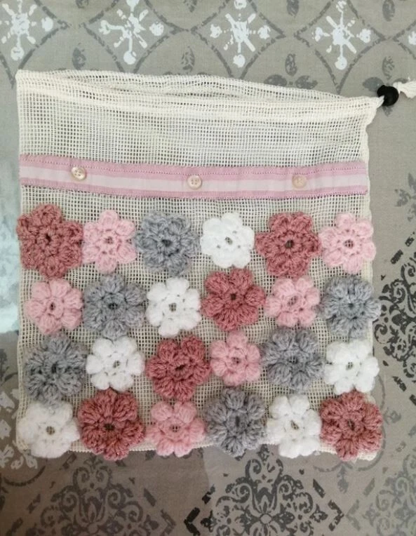 Sac à Doudou Range Pyjama Artisanal Cadeau De Naissance (220308) - Photo 3/4