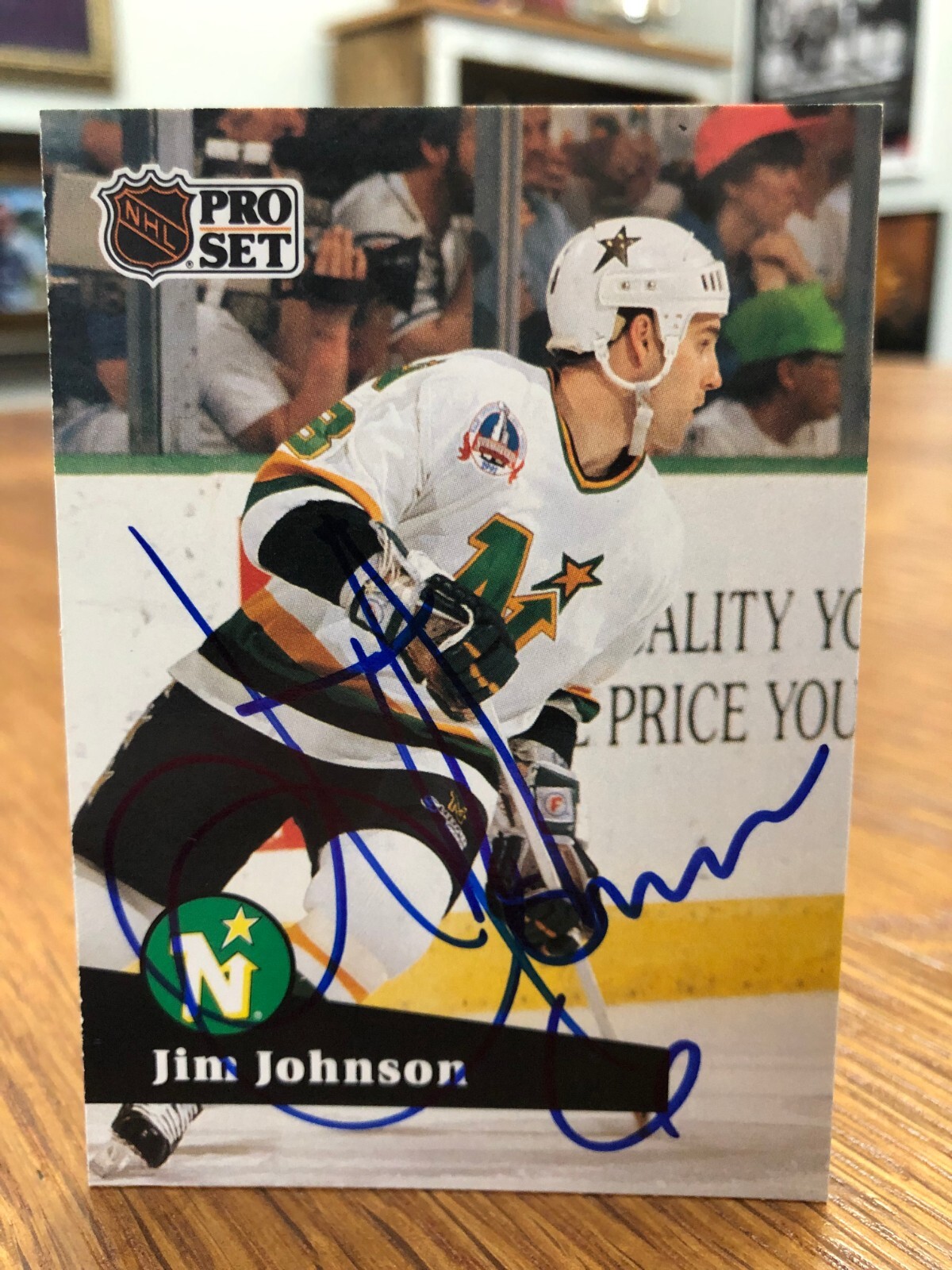 1991-92 PRO SET #116 JIM JOHNSON SIGNED AUTOGRAPHED CARD B
